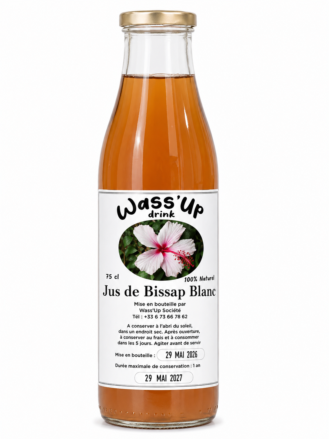 Jus de Bissap Blanc Wass'Up — 75 cl